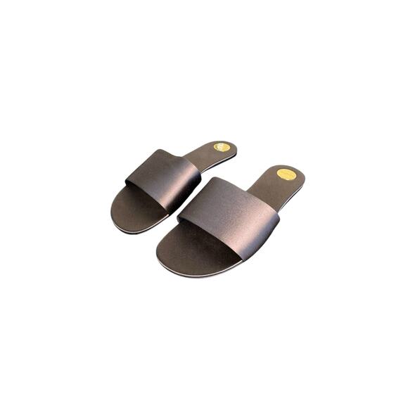 Saint Laurent NIB Carlyle Satin Flat Slide Sandals in Roast Brown Size 41 - Picture 3 of 13